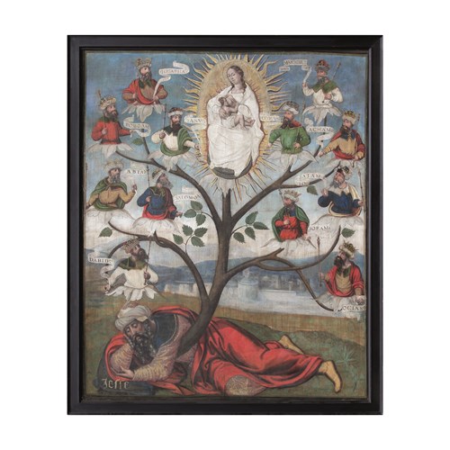 A Very Rare and Large Painting Depicting the ‘Tree of Jesse’